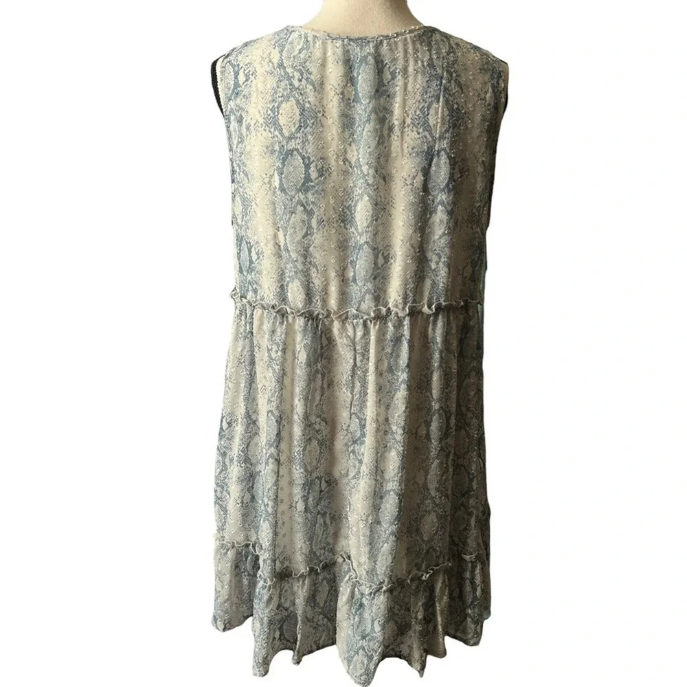 Altar’d State , snakeskin printed, sleeveless, ruffled dress. Large - Picture 6 of 9
